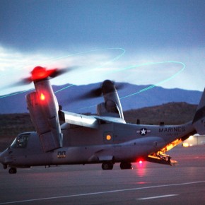 Marines land MV-22B Ospreys at St. George, Utah